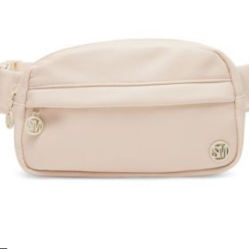 Steve Madden Cream Faux-Leather Belt Bag